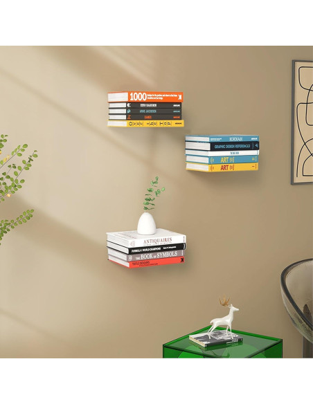 Estantería Flotante Invisible Atsgke - 4 PZS Blanca Moderna