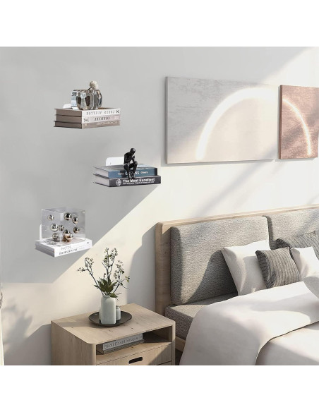 Estantería Flotante Invisible Atsgke - 4 PZS Blanca Moderna