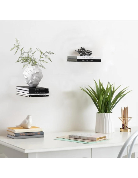 Estantería Flotante Invisible Atsgke - 4 PZS Blanca Moderna