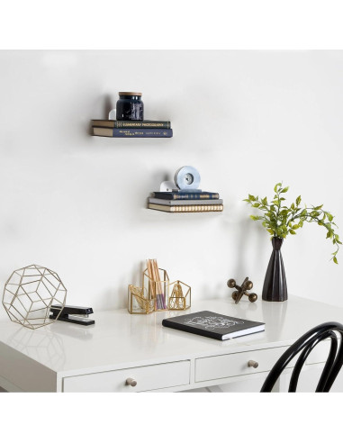 Estantería Flotante Invisible Atsgke - 4 PZS Blanca Moderna