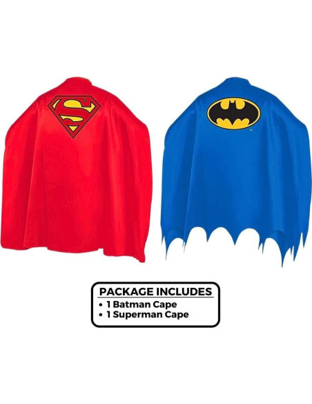 Capas de Superhéroes Batman y Superman - Paquete de 2 para Niños