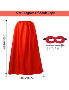 Capa de Superhéroe para Adultos con Máscara - Varios Colores 2