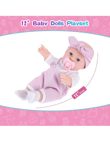 Juego de Muñeca 30 cm BDDOLL con Ropa y Accesorios
