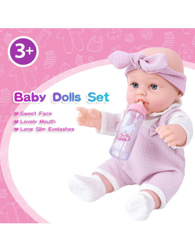 Juego de Muñeca 30 cm BDDOLL con Ropa y Accesorios