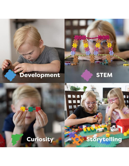 KADU Juguete de Construcción 250 Piezas Arcoíris 5+