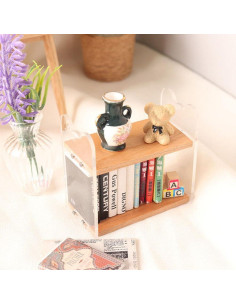 Estante de Libros Miniatura VOSAREA 5.9x5.6x3.1 cm Madera 2