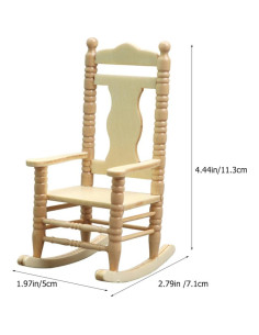 Silla mecedora de madera Jojofuny 1:12 navideña para muñecas 2