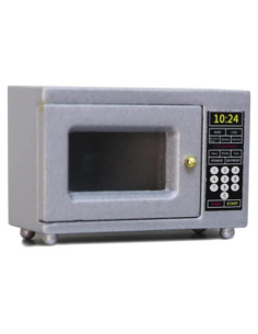 Microondas en Miniatura Cutemini 1:12 Plata Accesorios Casa Muñecas