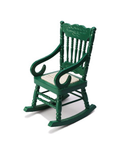 Silla Mecedora Miniatura Cutemini Verde 5x10.5 cm para Casa de Muñecas