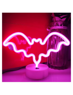 Letrero de Neón Murciélago JYWJ Rosa LED USB Batería