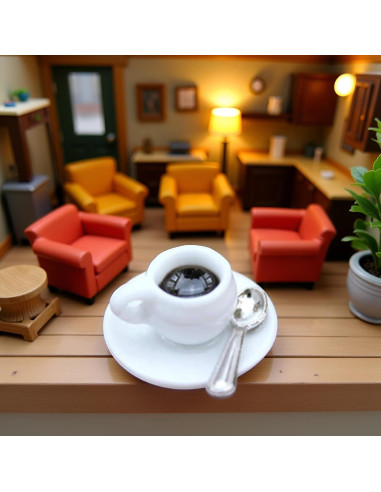 Accesorios Casa de Muñecas Wentoenapp Taza Café Miniatura 1:12