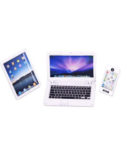 Miniaturas de Accesorios para Casa de Muñecas - 3 Portátiles Blancos 2