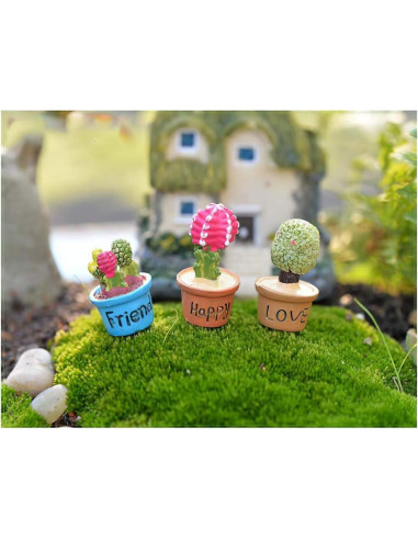 Set 7 Plantas Miniatura para Casa de Muñecas Lynkaye 1:12