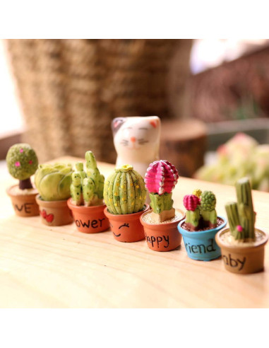 Set 7 Plantas Miniatura para Casa de Muñecas Lynkaye 1:12