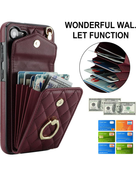 Funda Cartera QLTYPRI para Samsung Galaxy S25 - Rojo Vino Funda Cartera QLTYPRI para Samsung Galaxy S25 - Rojo Vino