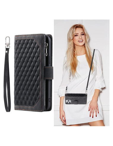 Funda de Cartera Plegable SINQERISHT para iPhone 16 Pro Max Negro