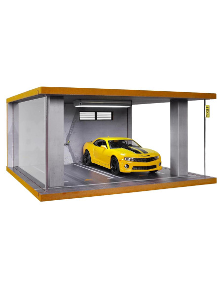 Garaje de Madera 1/24 con Luz LED y Acrílico - Exhibidor de Coches Garaje de Madera 1/24 con Luz LED y Acrílico - Exhibidor de Coches