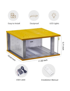 Garaje de Madera 1/24 con Luz LED y Acrílico - Exhibidor de Coches 2