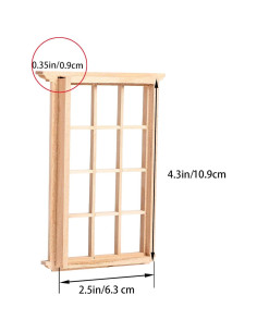 Ventanas Miniatura de Madera YARNOW 8 Pcs 1/12 para Muñecas 2