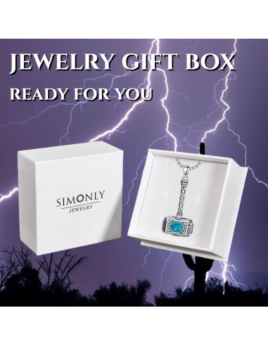 Collar Martillo de Thor Mjolnir Plata Esterlina 925 Turquesa