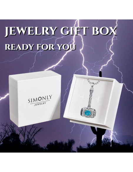 Collar Martillo de Thor Mjolnir Plata Esterlina 925 Turquesa