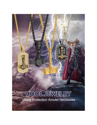Collar de Péndulo Viking Bandmax con Martillo de Thor 51.5mm