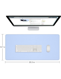 Alfombrilla de Ratón Dapesuom XXL Antideslizante Azul 2