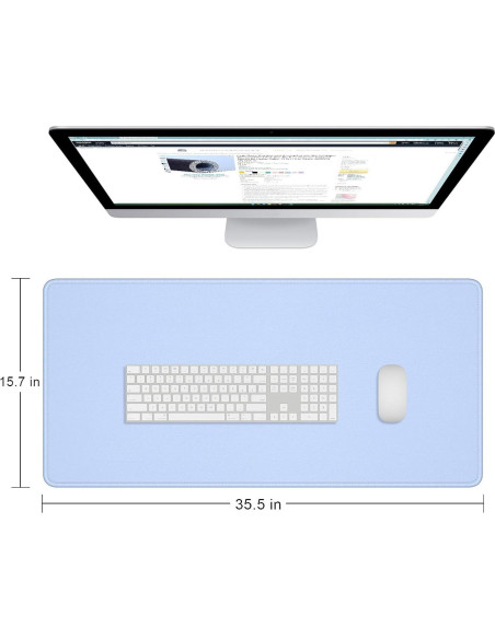 Alfombrilla de Ratón Dapesuom XXL Antideslizante Azul