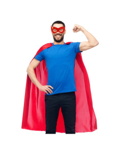 Capa y Máscara de Superhéroe D.Q.Z para Adultos - Rojo