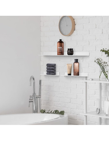 Estante Flotante Z metnal 40.64 cm Aluminio Rústico 2 Piezas