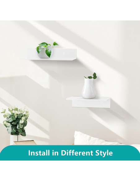 Estante Flotante Z metnal 40.64 cm Aluminio Rústico 2 Piezas