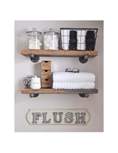 Estantes Flotantes de Madera New England 24" Nuez Especial - Juego de 2