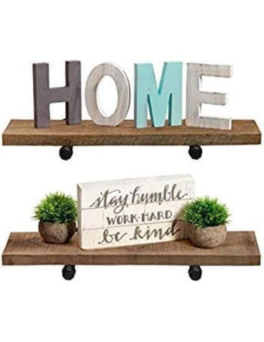 Estantes Flotantes de Madera New England 24" Nuez Especial - Juego de 2