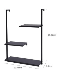 Estanterías de Pared de Metal Gdrasuya10 3 Niveles 58x18cm 2