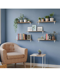 Estantes Flotantes Wallniture Arras 60 cm Juego de 5 Blancos 2
