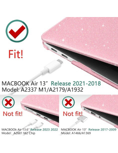 Funda DONGKE para MacBook Air 13" 2021-2018 Rosa Brillante 2