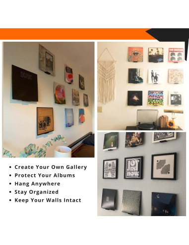 Soporte de Pared para Discos de Vinilo 3D Lasers Lab - Paquete de 2