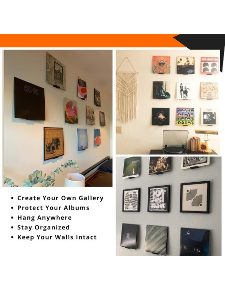 Soporte de Pared para Discos de Vinilo 3D Lasers Lab - Paquete de 2