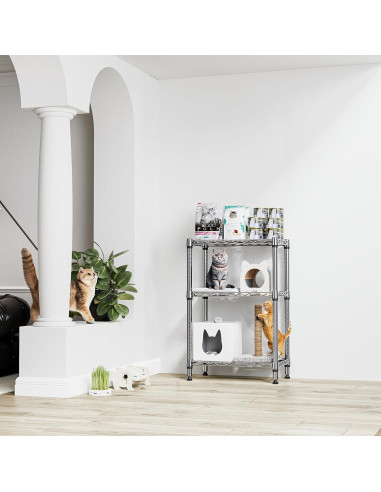 Estantería de metal 3 niveles M MZG cromo 90.2 cm H 60 cm W