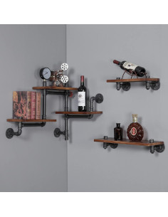 Estantería Flotante Industrial SSS Furniture 5 Capas Madera 2