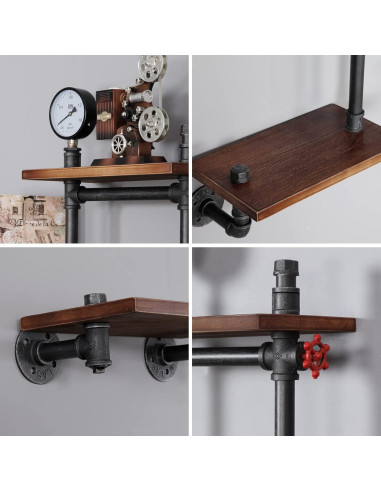 Estantería Flotante Industrial SSS Furniture 5 Capas Madera