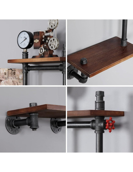 Estantería Flotante Industrial SSS Furniture 5 Capas Madera