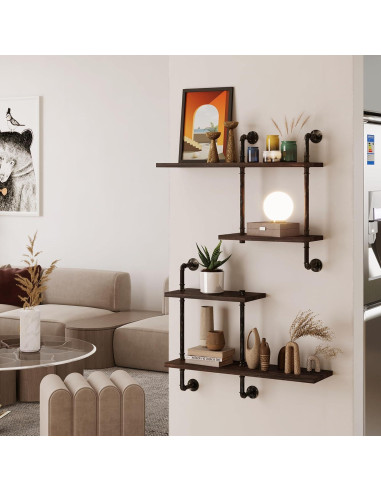 Estantería de Tubería Industrial THRONKENGER 4 Niveles Madera