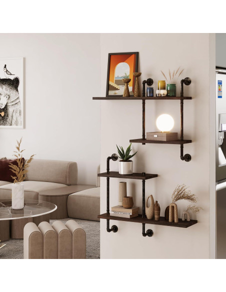 Estantería de Tubería Industrial THRONKENGER 4 Niveles Madera