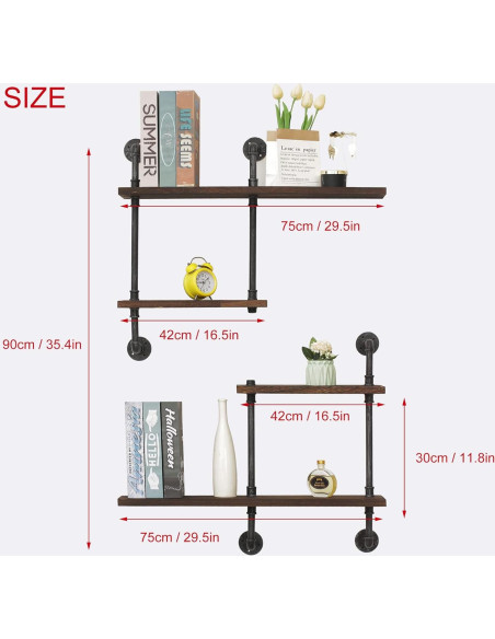 Estantería de Tubería Industrial THRONKENGER 4 Niveles Madera