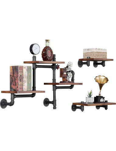 Estantería Flotante Industrial SSS Furniture 5 Capas Madera