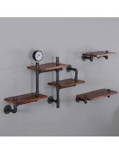 Estantería Flotante Industrial SSS Furniture 5 Capas Madera