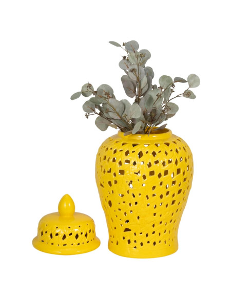 Tarro Decorativo Sagebrook Home 61 cm Amarillo Cerámica