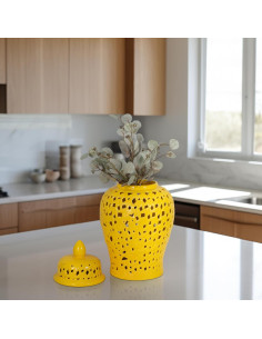 Tarro Decorativo Sagebrook Home 61 cm Amarillo Cerámica 2