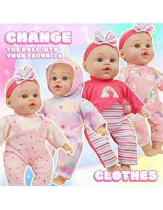 Muñeca de Bebé Blando 30 cm SmilessKiddo con Mochila y Accesorios 2